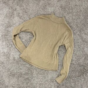 Blair Beige Mock Neck Long Sleeve Top